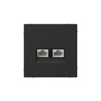 ARTGALLERY РОЗЕТКА двойная компьютерная RJ45+RJ45, кат. 5е, механизм, КАРБОН