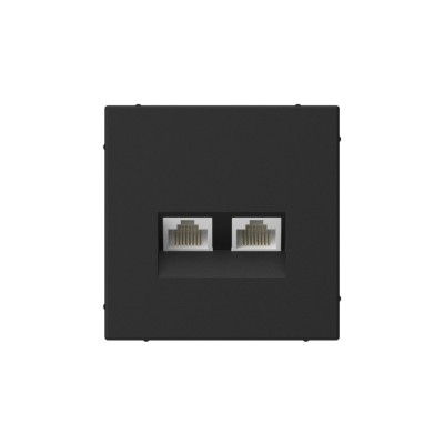 ARTGALLERY РОЗЕТКА двойная компьютерная RJ45+RJ45, кат. 5е, механизм, КАРБОН