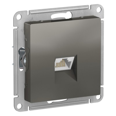 ATLASDESIGN РОЗЕТКА компьютерная RJ45 кат. 5e, механизм, СТАЛЬ