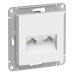 ATLASDESIGN РОЗЕТКА двойная компьютерная RJ45+RJ45 кат. 5e, механизм, БЕЛЫЙ