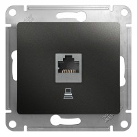 GLOSSA РОЗЕТКА компьютерная RJ45 кат. 5e, механизм, АНТРАЦИТ