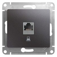 GLOSSA РОЗЕТКА компьютерная RJ45 кат. 5e, механизм, ГРАФИТ