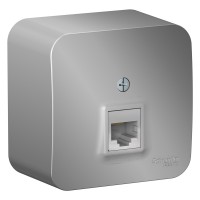 BLANCA О/У РОЗЕТКА компьютерная RJ45, кат.5E, ИЗОЛ.ПЛ., АЛЮМИНИЙ