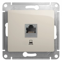 GLOSSA РОЗЕТКА компьютерная RJ45 кат. 5e, механизм, МОЛОЧНЫЙ