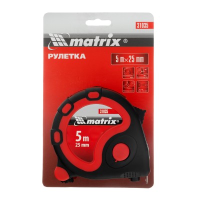 Рулетка Status 3 fixations,5 м х 25 мм,двухкомпонентный корпус,3 фиксации ленты Matrix Рулетка Status 3 fixations,5 м х 25 мм,двухкомпонентный корпус,3 фиксации ленты Matrix