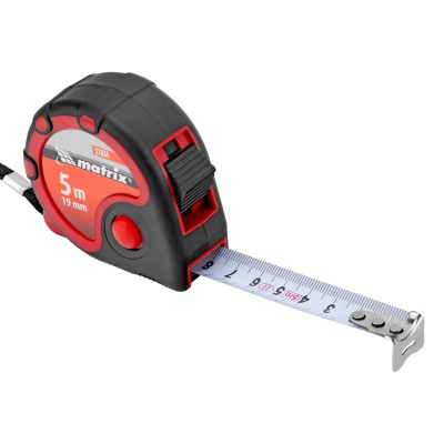 Рулетка Status 3 fixations,5 м х 19 мм,двухкомпонентный корпус,3 фиксации ленты Matrix Рулетка Status 3 fixations,5 м х 19 мм,двухкомпонентный корпус,3 фиксации ленты Matrix