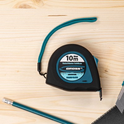 Рулетка "Ergonomisch",10 м x 25 мм,магнитный обрезиненный зацеп Gross Рулетка "Ergonomisch",10 м x 25 мм,магнитный обрезиненный зацеп Gross