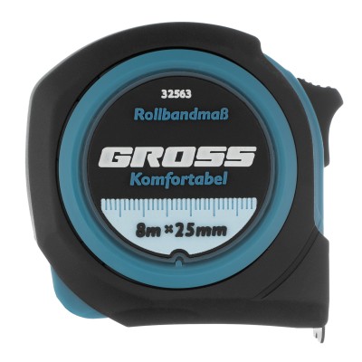 Рулетка Komfortabel 8 м х 25 мм,обрезиненный корпус Gross Рулетка Komfortabel 8 м х 25 мм,обрезиненный корпус Gross