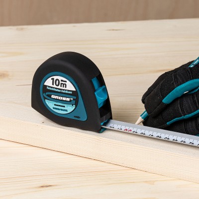 Рулетка "Ergonomisch",10 м x 25 мм,магнитный обрезиненный зацеп Gross Рулетка "Ergonomisch",10 м x 25 мм,магнитный обрезиненный зацеп Gross