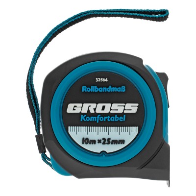 Рулетка Komfortabel 10 м х 25 мм,обрезиненный корпус Gross Рулетка Komfortabel 10 м х 25 мм,обрезиненный корпус Gross