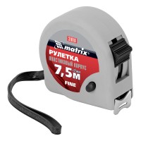 Рулетка Fine,7,5 м х 25 мм,пластиковый корпус Matrix Рулетка Fine,7,5 м х 25 мм,пластиковый корпус Matrix