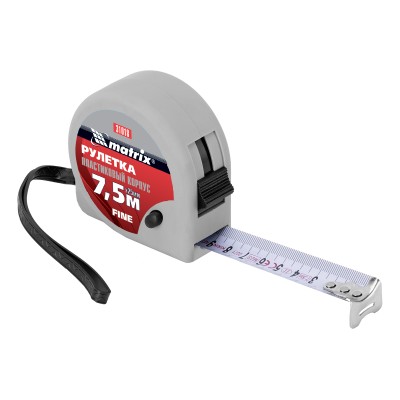 Рулетка Fine,7,5 м х 25 мм,пластиковый корпус Matrix Рулетка Fine,7,5 м х 25 мм,пластиковый корпус Matrix