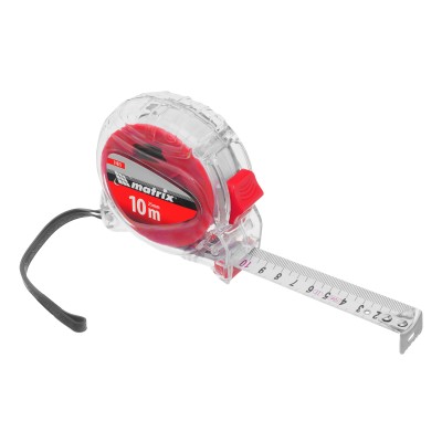 Рулетка Crystal,10 м х 25 мм,корпус из поликарбоната Matrix