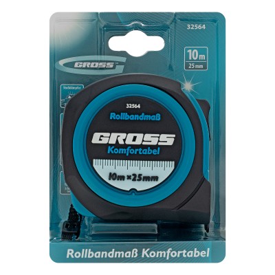 Рулетка Komfortabel 10 м х 25 мм,обрезиненный корпус Gross Рулетка Komfortabel 10 м х 25 мм,обрезиненный корпус Gross