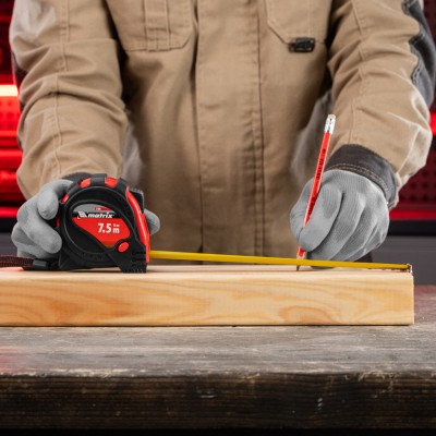 Рулетка Status Magnet 3 fixations,7,5 м х 25 мм,обрезиненный корпус,зацеп с магнитом Matrix