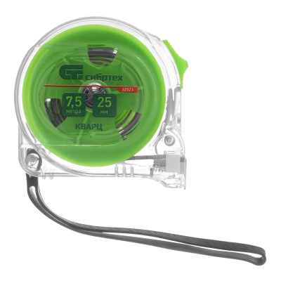 Рулетка Кварц,прозрачный корпус,амортизатор,7,5 м х 25 мм Сибртех Рулетка Кварц,прозрачный корпус,амортизатор,7,5 м х 25 мм Сибртех