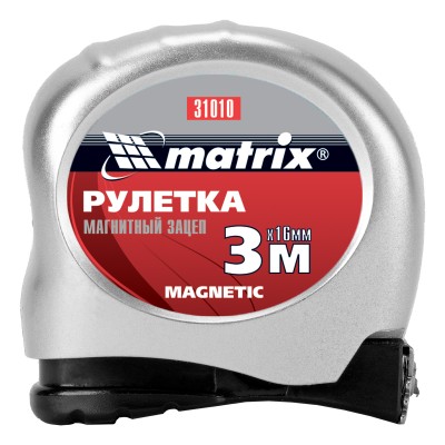 Рулетка Magnetic,3 м х 16 мм,магнитный зацеп Matrix Рулетка Magnetic,3 м х 16 мм,магнитный зацеп Matrix