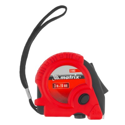 Рулетка Rubber,3 м х 16 мм,обрезиненный корпус Matrix Рулетка Rubber,3 м х 16 мм,обрезиненный корпус Matrix