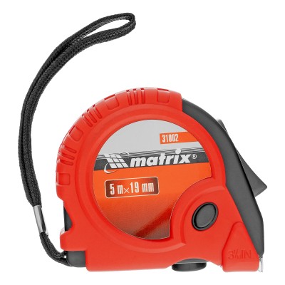 Рулетка Rubber,5 м х 19 мм,обрезиненный корпус Matrix Рулетка Rubber,5 м х 19 мм,обрезиненный корпус Matrix