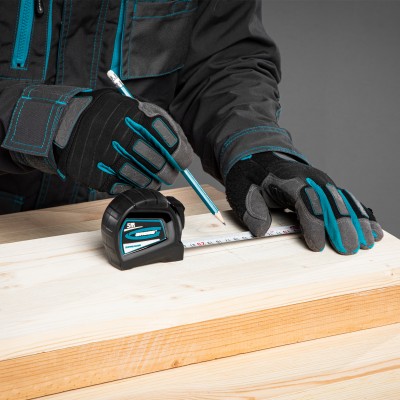 Рулетка "Doppelhaken",5 м x 19 мм,двухсторонний зацеп,Нейлон,двусторонняя шкала,автоматическая фиксация Gross