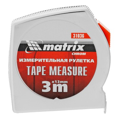 Рулетка Chrom,3 м x 13 мм,хромированный корпус Matrix Рулетка Chrom,3 м x 13 мм,хромированный корпус Matrix
