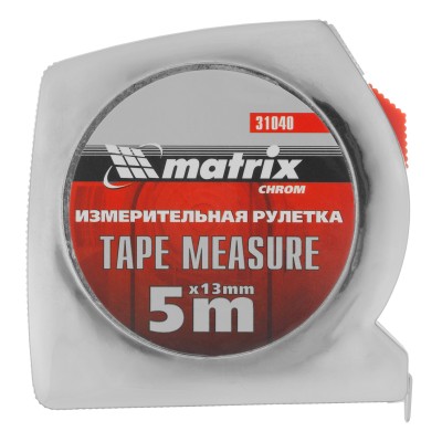 Рулетка Chrom,5 м x 13 мм,хромированный корпус Matrix Рулетка Chrom,5 м x 13 мм,хромированный корпус Matrix