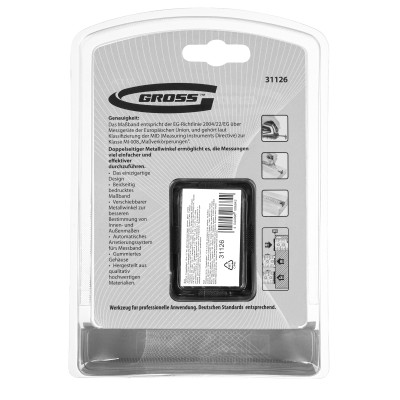 Рулетка "Doppelhaken",10 м x 25 мм,двухсторонний зацеп,Нейлон,двусторонняя шкала,автоматическая фиксация Gross