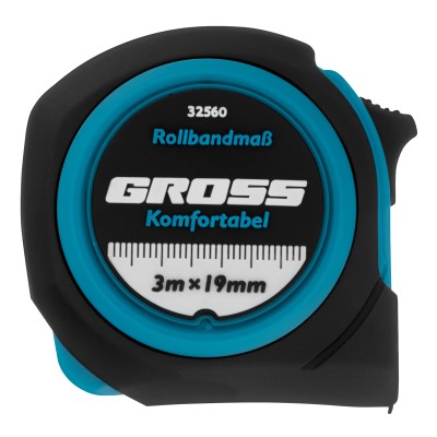 Рулетка Komfortabel 3 м х 19 мм,обрезиненный корпус Gross Рулетка Komfortabel 3 м х 19 мм,обрезиненный корпус Gross