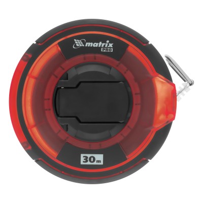 Рулетка геодезическая 30 м х 12,5 мм, закрытый корпус, стальная лента, односторонняя шкала, Pro Matrix