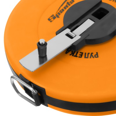 Рулетка геодезическая, 10 м х 12,5 мм, лента ПВХ, закрытый круглый корпус Sparta