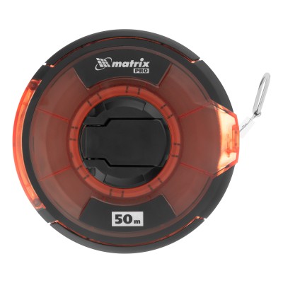 Рулетка геодезическая 50 м х 12,5 мм, закрытый корпус, стальная лента, односторонняя шкала, Pro Matrix