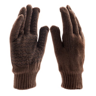 Перчатки трикотажные, двойные, полушерстяные, с ПВХ покрытием, Сибртех