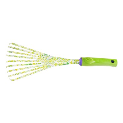 Грабли веерные 9 - зубые, 130 х 415 мм, стальные, пластиковая рукоятка, Flower Green, Palisad