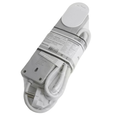 HM20-31-03 Сетевой фильтр 3-местный с/з 3x1мм2, 3 м, 230В, 13А, серия Optima, белый