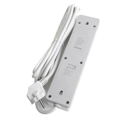 HM20-31-03 Сетевой фильтр 3-местный с/з 3x1мм2, 3 м, 230В, 13А, серия Optima, белый