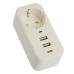 Сетевой фильтр 1-местный с/з STEKKER 250В, 16А, 2USB+1Type-C 2,4 A, серия Nova, HM81-11-1, белый 50142