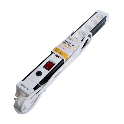 HM22-61-05 Сетевой фильтр 6-местный с/з 3x1мм2, 5 м, 250В, 16А, серия Techno, белый