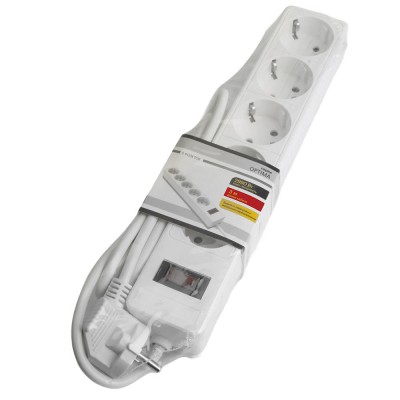 HM20-41-03 Сетевой фильтр 4-местный с/з 3x1мм2, 3 м, 230В, 13А, серия Optima, белый