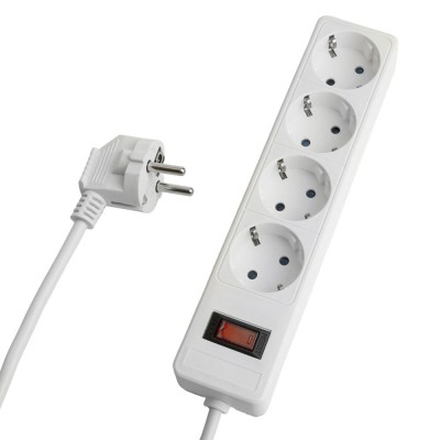 HM20-41-03 Сетевой фильтр 4-местный с/з 3x1мм2, 3 м, 230В, 13А, серия Optima, белый HM20-41-03 Сетевой фильтр 4-местный с/з 3x1мм2, 3 м, 230В, 13А, серия Optima, белый