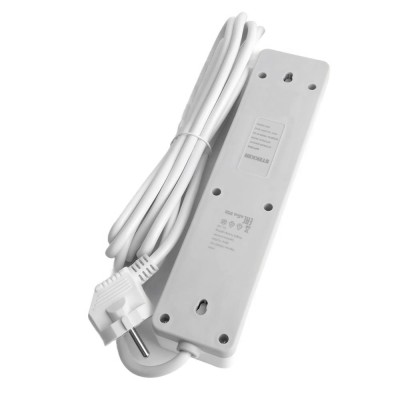 HM20-41-03 Сетевой фильтр 4-местный с/з 3x1мм2, 3 м, 230В, 13А, серия Optima, белый