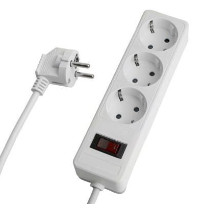 HM20-31-02 Сетевой фильтр 3-местный с/з 3x1мм2, 1,8 м, 230В, 13А, серия Optima, белый HM20-31-02 Сетевой фильтр 3-местный с/з 3x1мм2, 1,8 м, 230В, 13А, серия Optima, белый