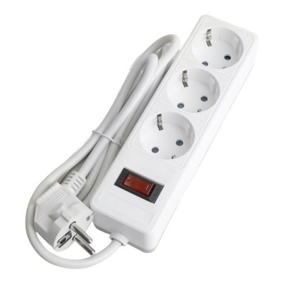 HM20-31-02 Сетевой фильтр 3-местный с/з 3x1мм2, 1,8 м, 230В, 13А, серия Optima, белый HM20-31-02 Сетевой фильтр 3-местный с/з 3x1мм2, 1,8 м, 230В, 13А, серия Optima, белый