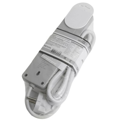 HM20-31-02 Сетевой фильтр 3-местный с/з 3x1мм2, 1,8 м, 230В, 13А, серия Optima, белый HM20-31-02 Сетевой фильтр 3-местный с/з 3x1мм2, 1,8 м, 230В, 13А, серия Optima, белый