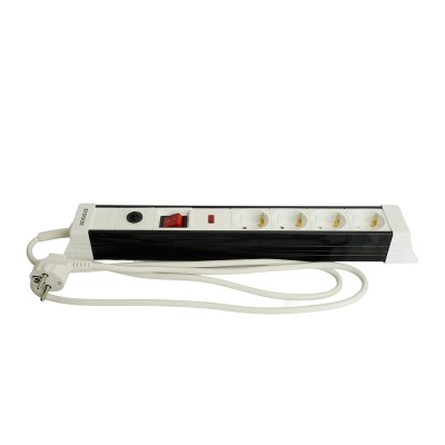 HM22-41-02 Сетевой фильтр 4-местный с/з 3x1мм2, 1,8 м, 250В, 16А, серия Techno, белый