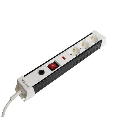 HM22-31-02 Сетевой фильтр 3-местный с/з 3x1мм2, 1,8 м, 250В, 16А, серия Techno, белый