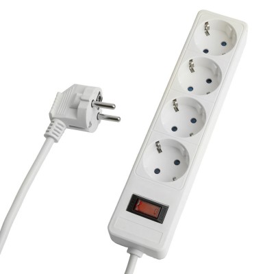 HM20-41-05 Сетевой фильтр 4-местный с/з 3x1мм2, 5 м, 230В, 13А, серия Optima, белый