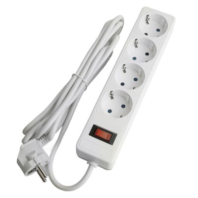 HM20-41-02 Сетевой фильтр 4-местный с/з 3x1мм2, 1,8 м, 230В, 13А, серия Optima, белый HM20-41-02 Сетевой фильтр 4-местный с/з 3x1мм2, 1,8 м, 230В, 13А, серия Optima, белый