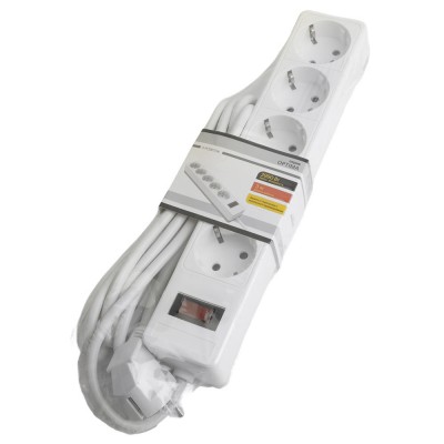 HM20-51-03 Сетевой фильтр 5-местный с/з 3x1мм2, 3 м, 230В, 13А, серия Optima, белый