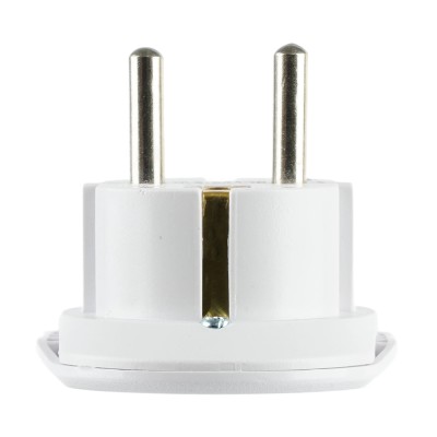 Адаптер-переходник для евровилки с/з, ультраплоский, STEKKER ADP16-06-20W , 250В, 16A, IP20,белый 50412