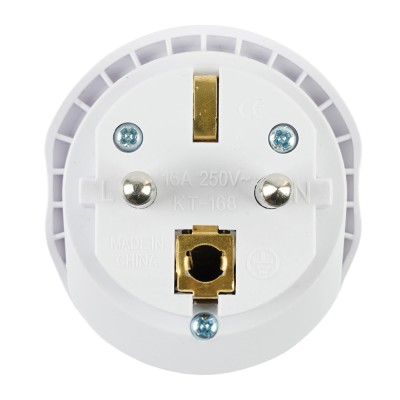 Адаптер-переходник для евровилки с/з, ультраплоский, STEKKER ADP16-06-20W , 250В, 16A, IP20,белый 50412